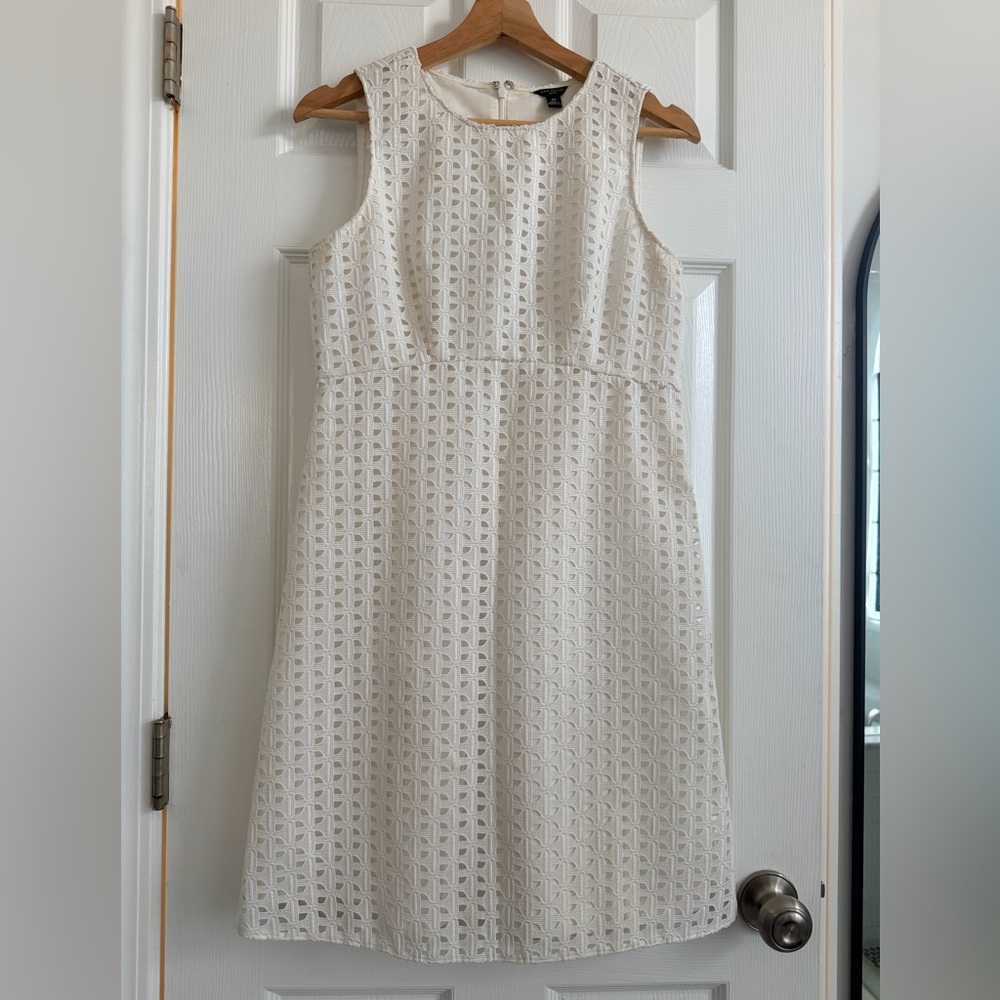 Ann Taylor Cream Lace Knee Length Dress 6P